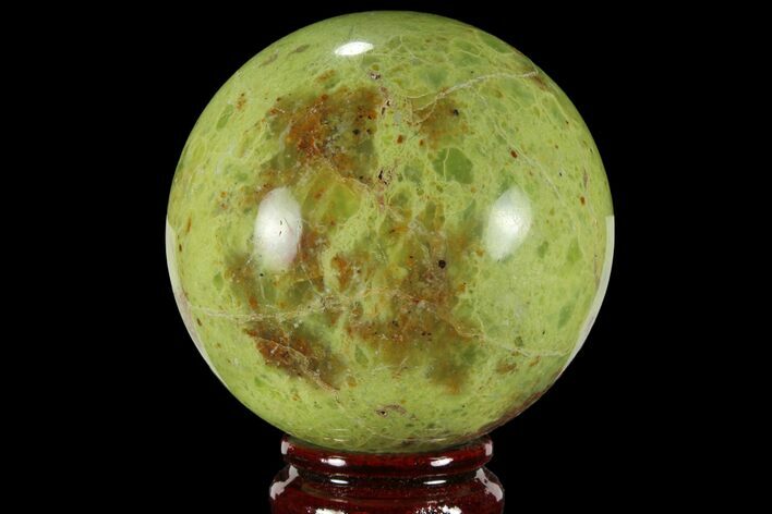 Polished Green Opal Sphere - Madagascar #95856